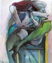Woman with green tights