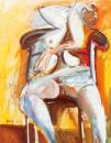 Nude in pose on armchair