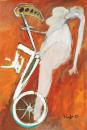 Nude with bícycle as Zeus