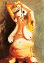 Semi-nude with folded arms above her head