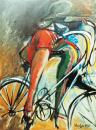 Female figure on the bike