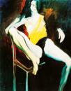 Sitting nude with yellow shirt