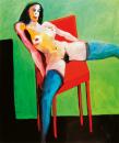 Sitting nude on green