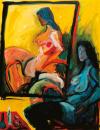 Nude sitting, reflection